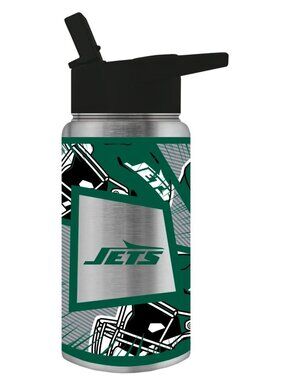 New York Jets Stainless Steel Insulated Tumbler W/ Lid & Straw 16 Oz Bottle
